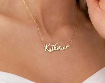 Name Necklace, Personalised Name Pendant, Custom Silver Jewellery, Dainty Girl Gift for Wedding, Birthday Gift for Her