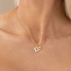 Colar com pingente de coração inicial personalizado • Joias personalizadas de prata esterlina 925 • Presente delicado para casamento • Presente de aniversário para ela