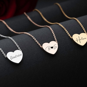 Personalised Heart Name Necklace for Her – Custom Initial Jewellery for Teen Girls, Birthday Gift, Bridesmaid or Christmas Present