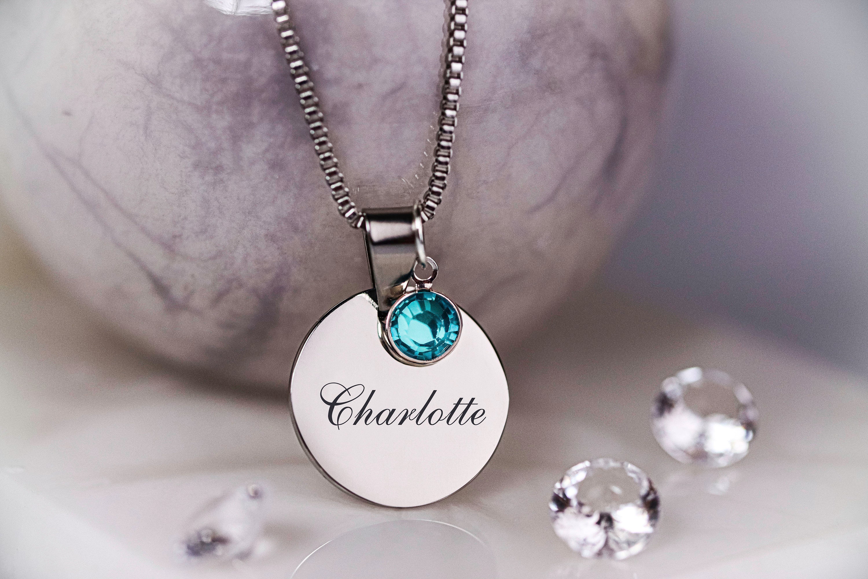 Forever Together Engraved Birthstone Necklace – thaigh Jewelry – Personalized  Jewelry