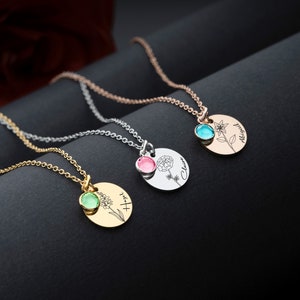 Geburtsblume Swarovski Birthstone Halskette, Geburtsstein-Halsketten, Frauen-Mädchen-Geschenk für Hochzeit, Geburtstagsgeschenk für Sie