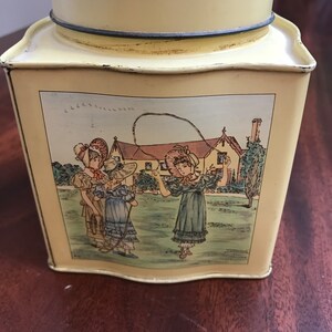 Kate Greenaway England Vtg Tin Tea Caddy