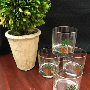 Set of 4 “pineapple” high ball glasses