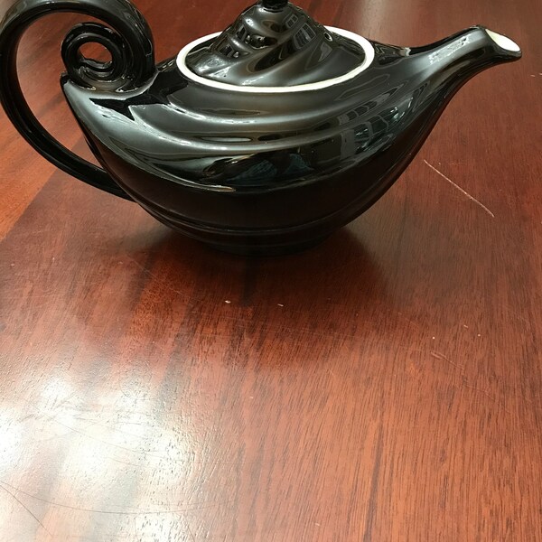 Mid Century Hall China Black Aladdin’s Teapot