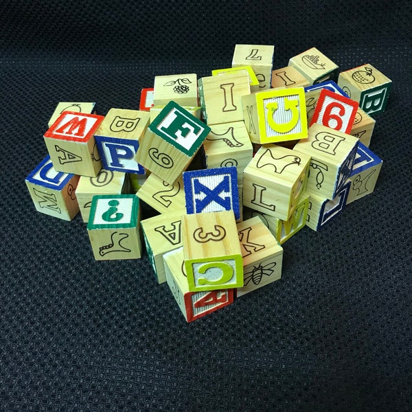 Set of 47 Vintage Children’s  Wooden Blocks