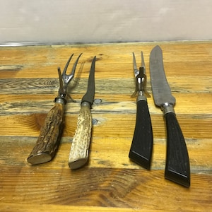 3 old turkey carving sets (separate picture)