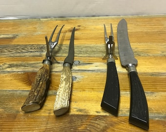 3 old turkey carving sets (separate picture)