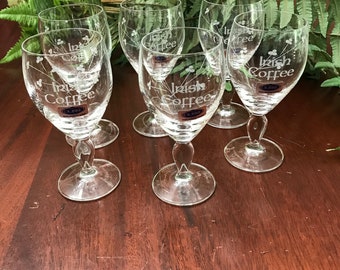 Duiske Hand Cut Irish Coffee  Crystal Goblets