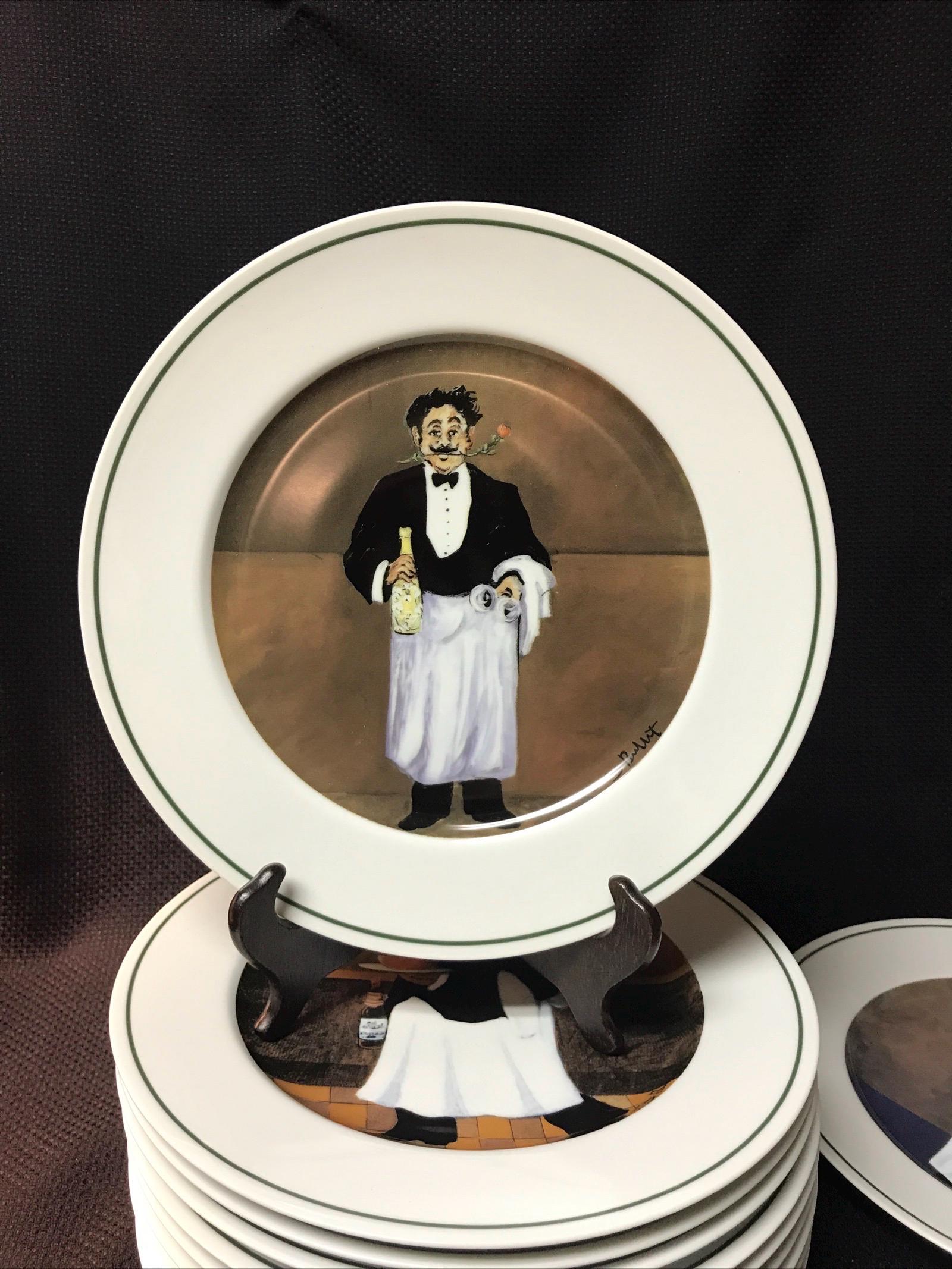Williams-Sonoma プレート4枚 日本製 ソムリエ柄 ヴィンテージ Vintage Williams Sonoma Plates - Etsy