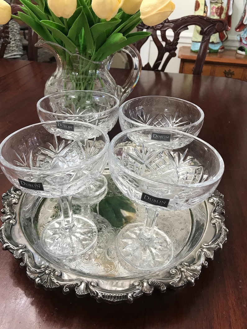Godinger Dublin Collection Shannon Crystal Champagne Coupes