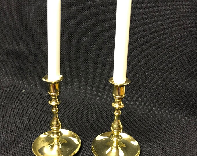 Pair of 6 Inch Baldwin Solid Brass Candlesticks. in America