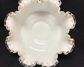 Fenton Silvercrest white Spanish Lace Milk Glass 9.5 Bowl