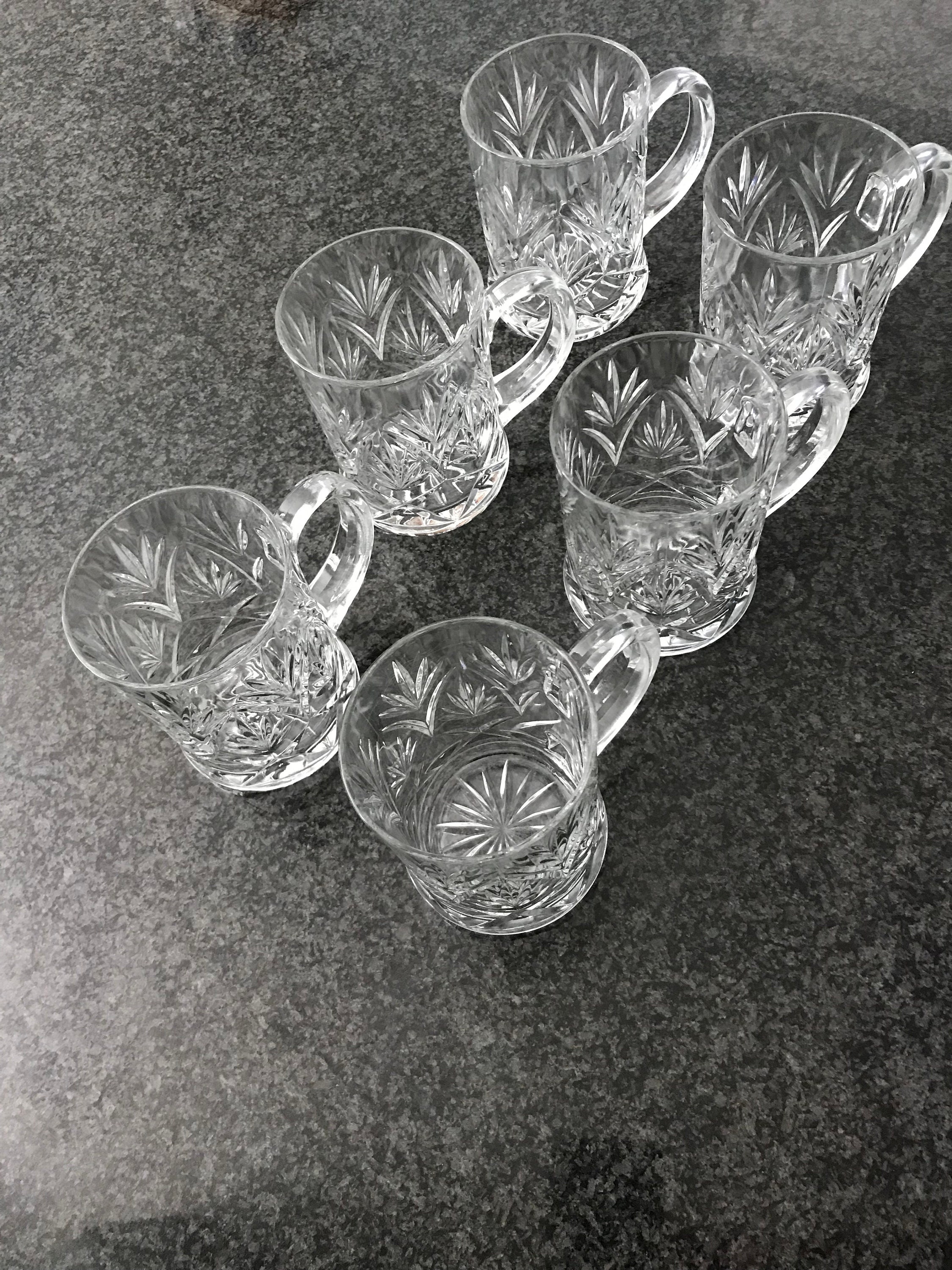食器 Sebaschan Set of 6 Vtg Paul Sebastian Cut Crystal Mugs/tankards - Etsy