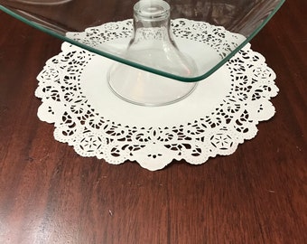 9 3/4” Clear Glass Pedestaled Cake Plate