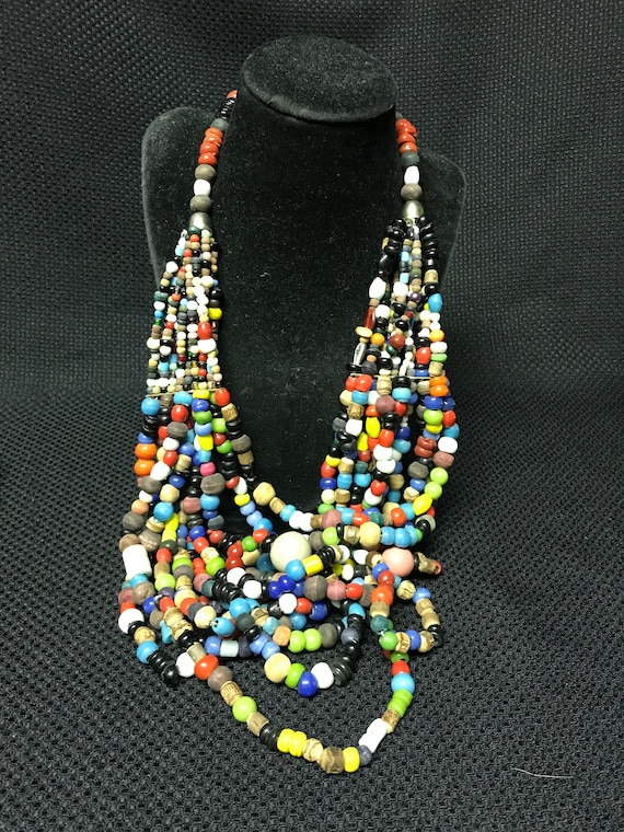 Multi Strand Colorful Hand Made Beaded Necklace