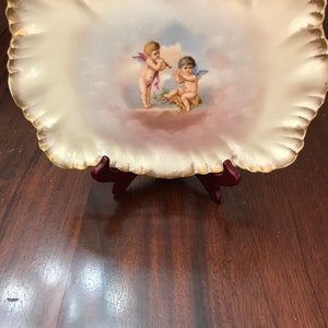 Antique Limoges Porcelain Cherub Tray