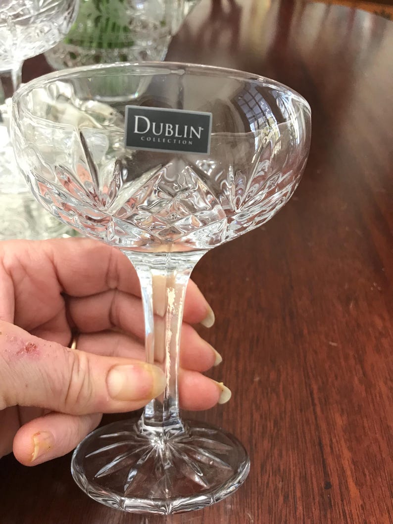 Godinger Dublin Collection Shannon Crystal Champagne Coupes - Thumbnail 2