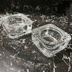 Pair of French Glass Candle Holders