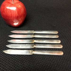 Set of 6 Holmes & Edwards Antique Silver Plate Fruit Knives