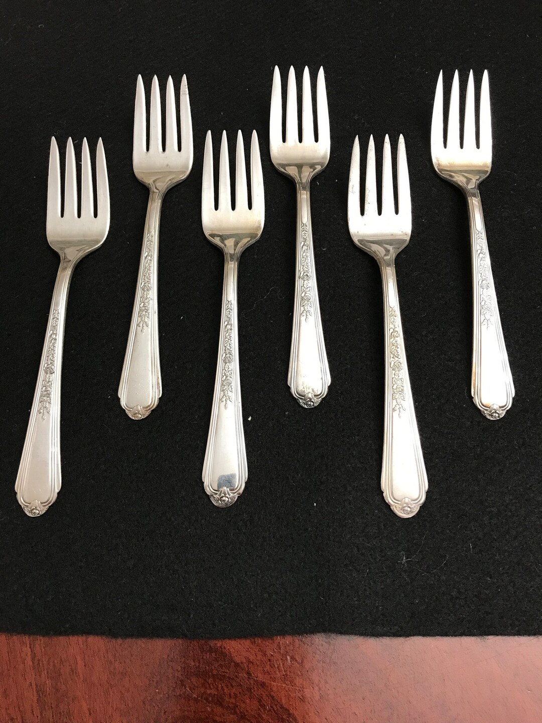 Set of 6 Plymouth Silver Plate Dessert/salad Forks jewel Pattern Etsy