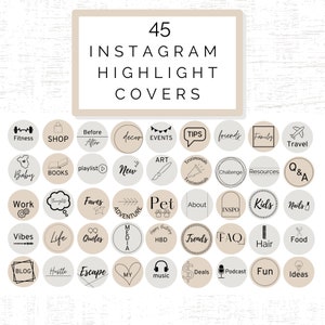 Instagram Highlight Icons Neutral Boho Instagram Story | Etsy