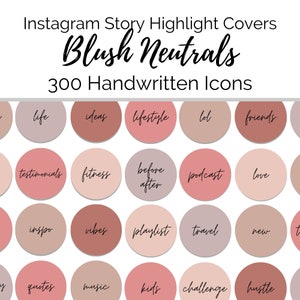 Blush Neutral Icons for Instagram Highlight Covers Nudes - Etsy