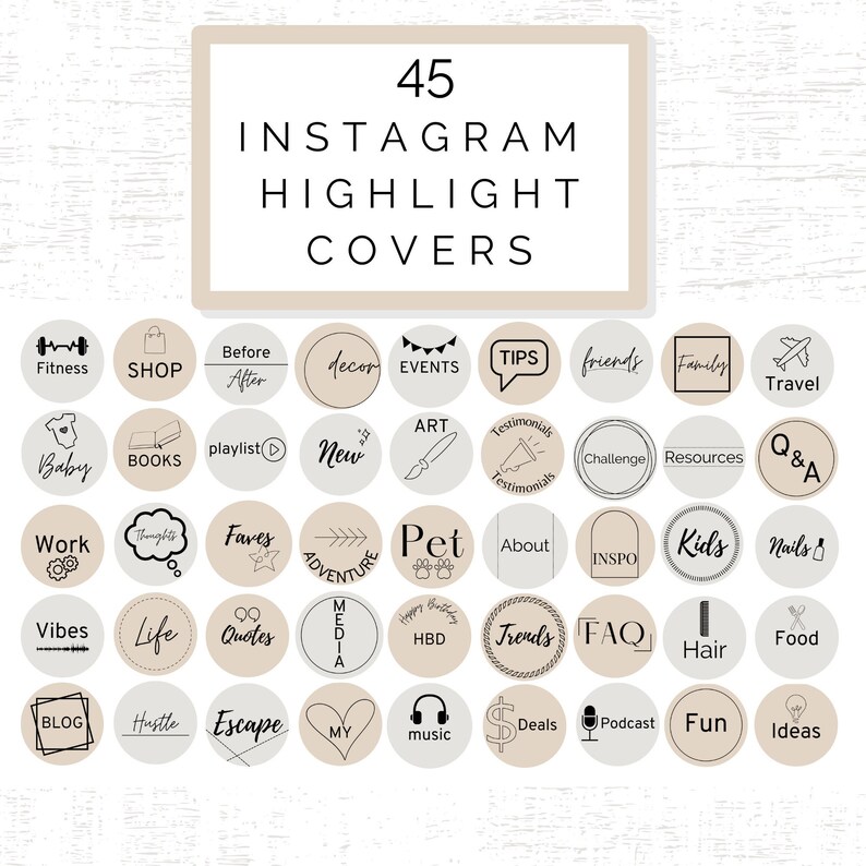 Instagram Highlight Icons Neutral Boho Instagram Story | Etsy