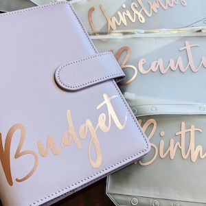 Budget binder with Zipper cash envelopes A6 Budget Binder Personalized budget binder Savings Custom Budget Planner Savings wallet