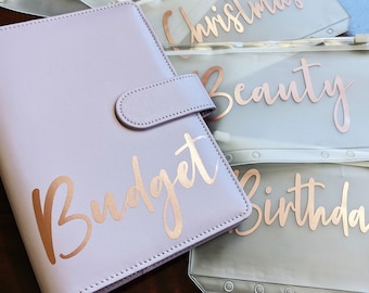 Budget binder with Zipper cash envelopes A6 Budget Binder Personalized budget binder Savings Custom Budget Planner Savings wallet