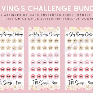 30 Day Savings Challenge Printable | Money Challenge Bundle | A6 Sized ...