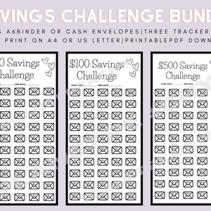 Savings Challenge Printable | Money Challenge Bundle | A6 Sized Mini Savings Challenge Trackers | Beginner Savings Challenge | Set Of 6