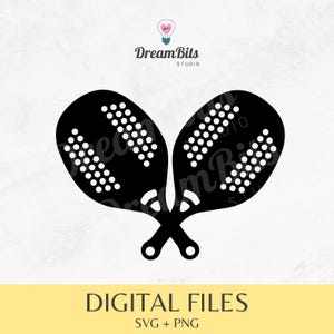 Beach Tennis Racket SVG, Tennis Racket PNG, Beach Tennis Racket Cut File, Tennis Stencil, Cricut Silhouette Cut File, glowforge