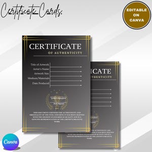 Certificate Authenticity, Authenticity Certificate, Custom Certificate, Editable Certificate, Printable Certificate, Authenticity Guarantee