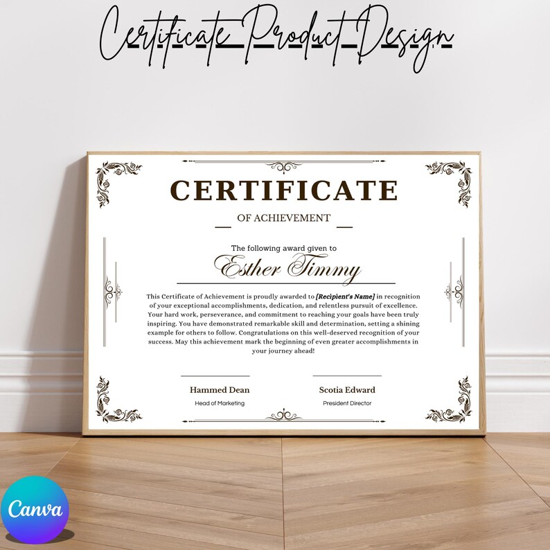 Appreciation Award | Certificate Canva | Editable Template | Custom ...