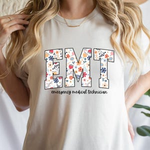Floral EMT Nurse PNG: Paramedic T-Shirt Design (Digital Download)