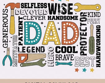 Father's Day Dad PNG, Sublimation Design (Digital Download)