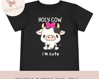 Cow Birthday PNG, Holy Cow I'm Design (Digital Download))