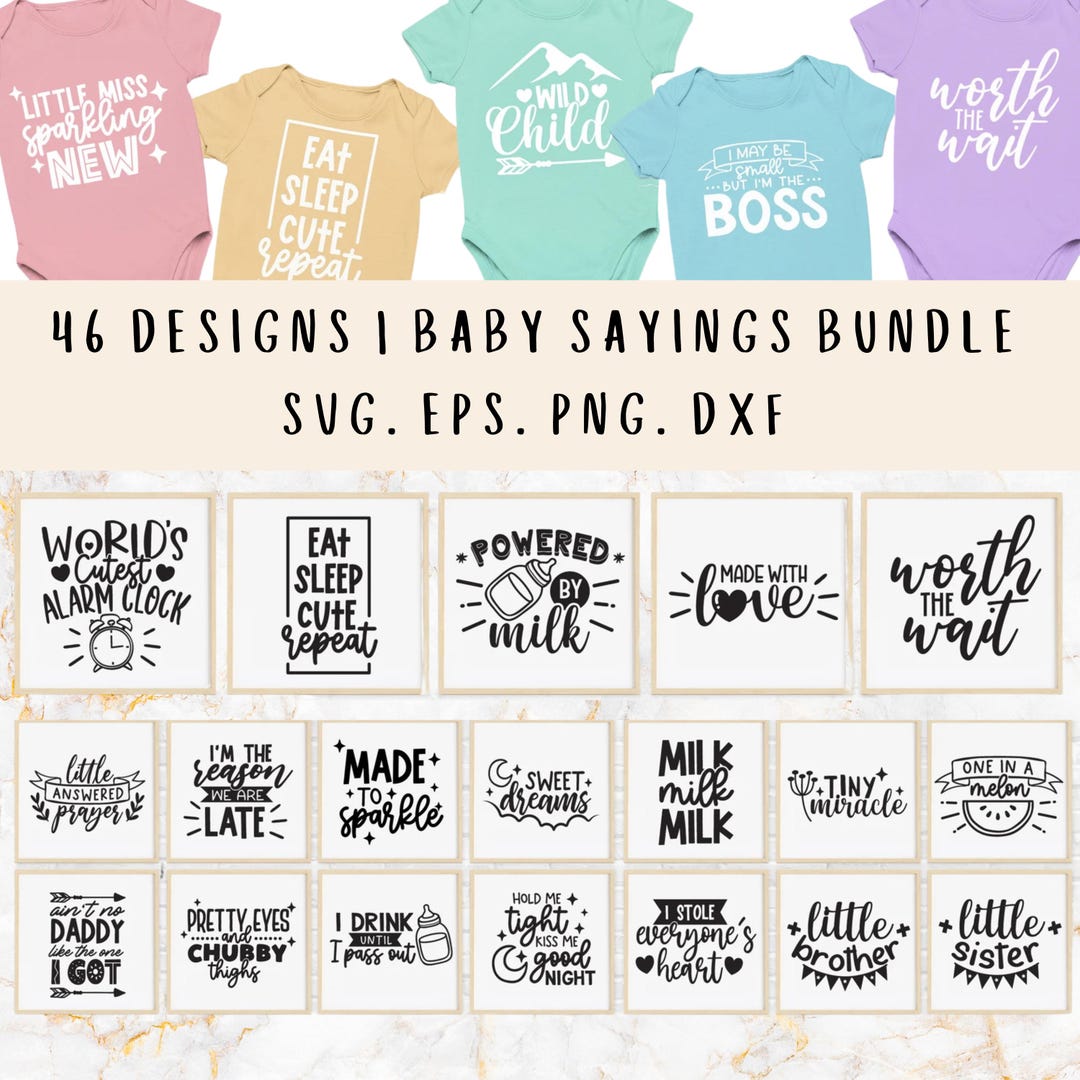 Baby Sayings SVG Bundle: Funny Onesie Designs (digital Download) - Etsy
