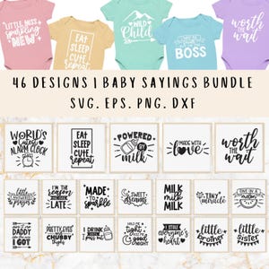 BUY 4 OBTENEZ 50 % DE RABAIS 45 dictons de bébé svg - grenouillère bébé drôle svg - svg nouveau-né - fichiers svg nouveau-né filles et garçons pour cricut