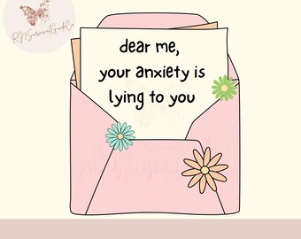 Mental Health Png Svg: Anxiety Letter Art (Digital Download)
