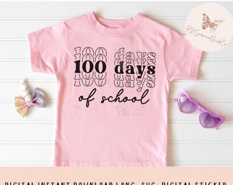 100 Dias de Escola SVG PNG: Arquivos Cricut e Silhouette (Download Digital)