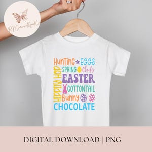 Camiseta infantil de búsqueda de huevos de Pascua PNG: Primavera floral retro (descarga digital)