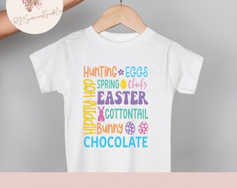 Kids Easter Egg Hunt T-Shirt PNG: Retro Floral Spring (Digital Download)