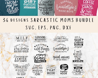 Sarcastic Mom SVG Bundle: Funny Mom Life Designs (Digital Download)