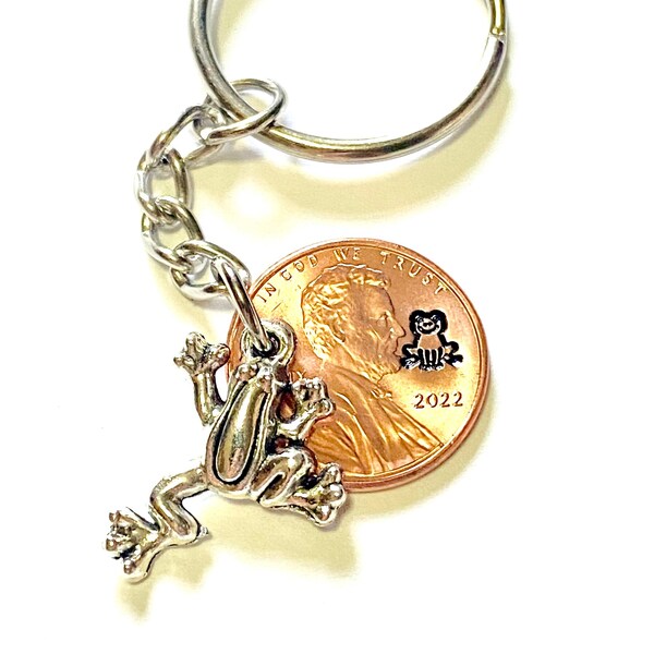 Frog Keychain - Lucky Penny - Frog Gift - Gardener Gift