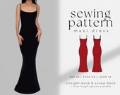 Camisole Maxi Slip Dress PDF Sewing Pattern | UK2-18 | A4, US Letter, A0 |  Easy, Beginner Friendly | Long Strap Dress | Jersey Stretch Knit - Etsy