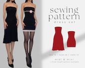 Tube Dress Set: Midi, Mini Dress PDF Sewing Pattern | Easy, Beginner Friendly | Strapless Bandeau Slip Bodycon Dress | Lycra Stretch Knit - Etsy Tube Dress Set: Midi, Mini Dress PDF Sewing Pattern | Easy, Beginner Friendly | Strapless Bandeau Slip Bodycon Dress | Lycra Stretch Knit - Etsy