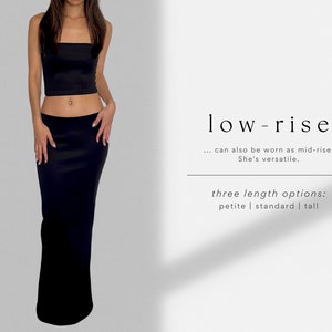 Bodycon Maxi Skirt PDF Sewing Pattern Low-Waist & High-Waist UK2-18 A4, US Letter, A0 Easy, Beginner Friendly Long Stretch Skirt image 3