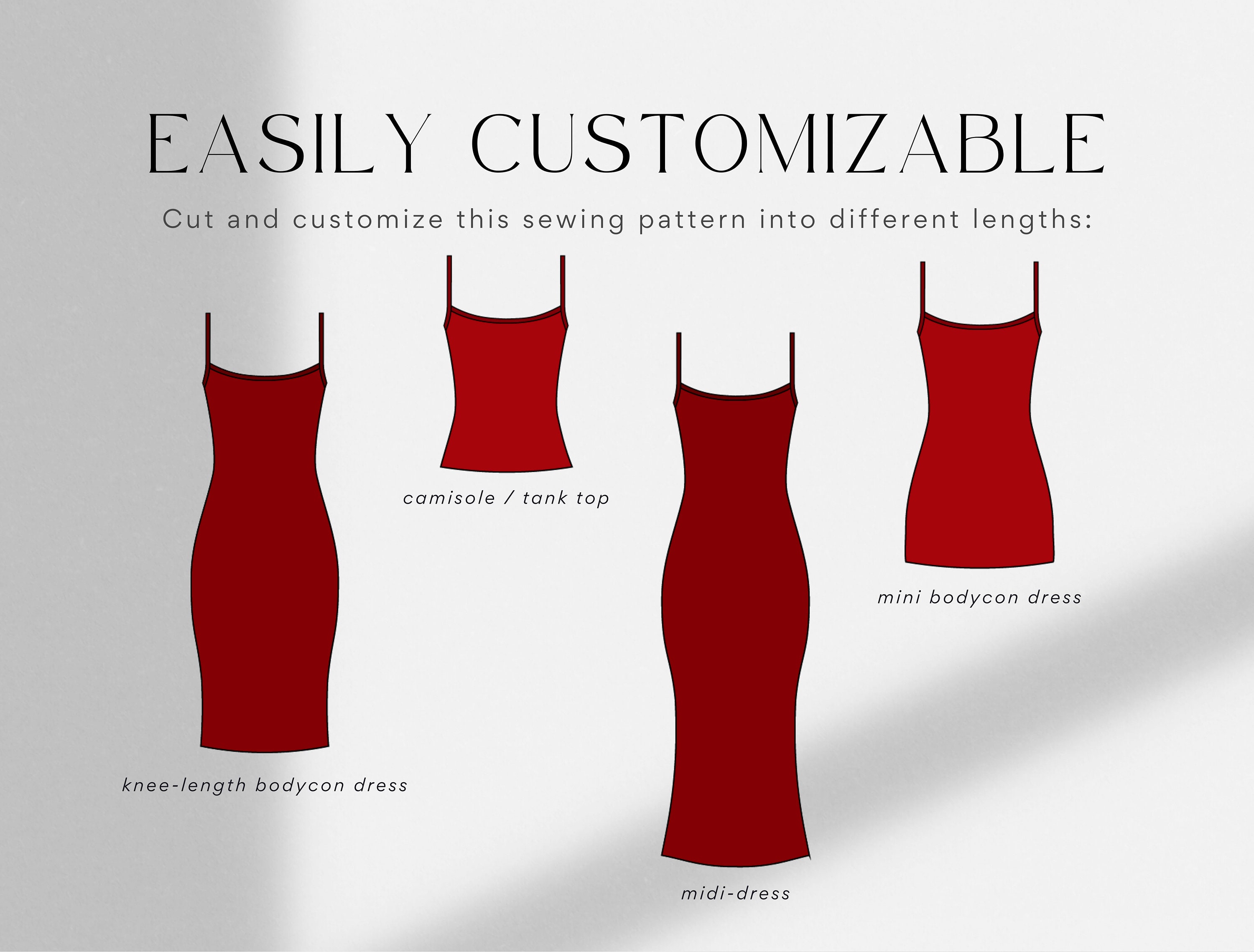 Camisole Maxi Slip Dress PDF Sewing Pattern | UK2-18 | A4