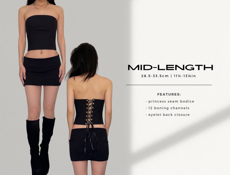 Strapless Corset / Bustier Top PDF Sewing Pattern 3 Length Etsy